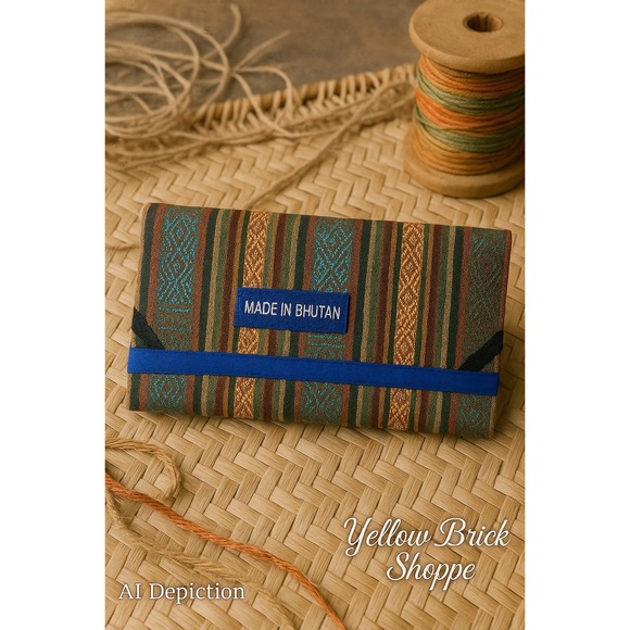 Hand Crafted Handbags - Handwoven Bhutanese Wristlet Wallet Artisan Clutch with Zipper Compartments | M